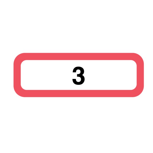 Position Labels - Horizontal No 3 1/2 x 1-1/2 White w/Red & Black